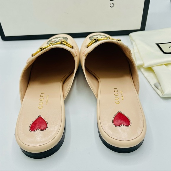 GUCCI Women's Princetown Leather Mule Slide Mystic Cat Pink Horsebit 36 - Picture 4 of 12